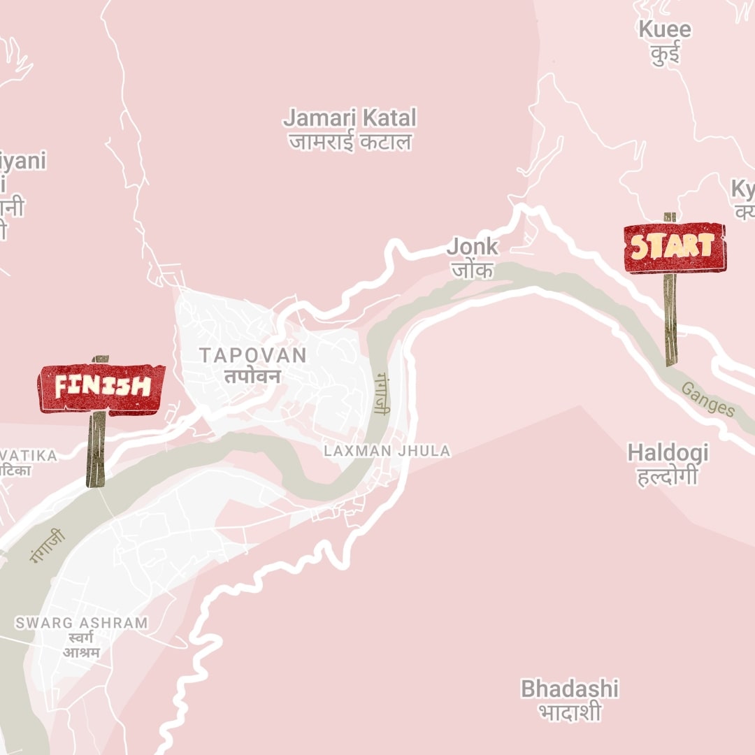 Brahmpuri to Rishikesh River Rafting Route