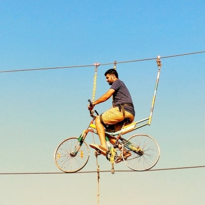Sky cycling in Rishikesh