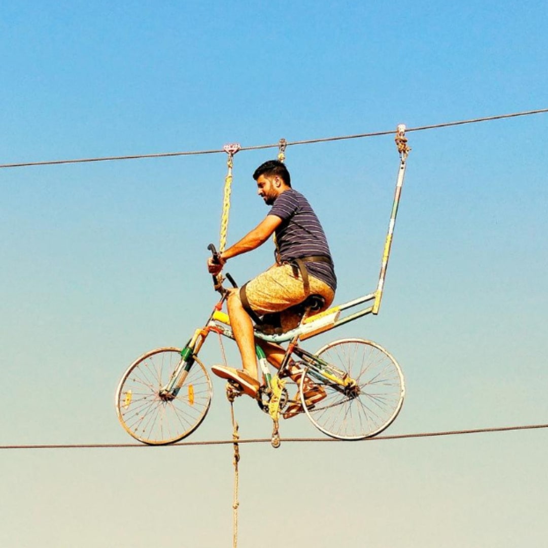 Sky cycling sports activity in rishikesh